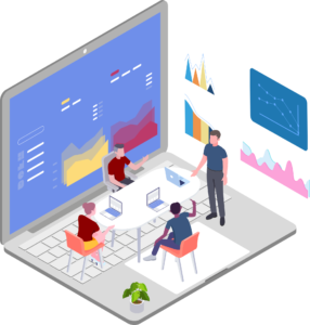 28 Flexible Working Agile with Cloud Computing Isometric Illustration by . 
